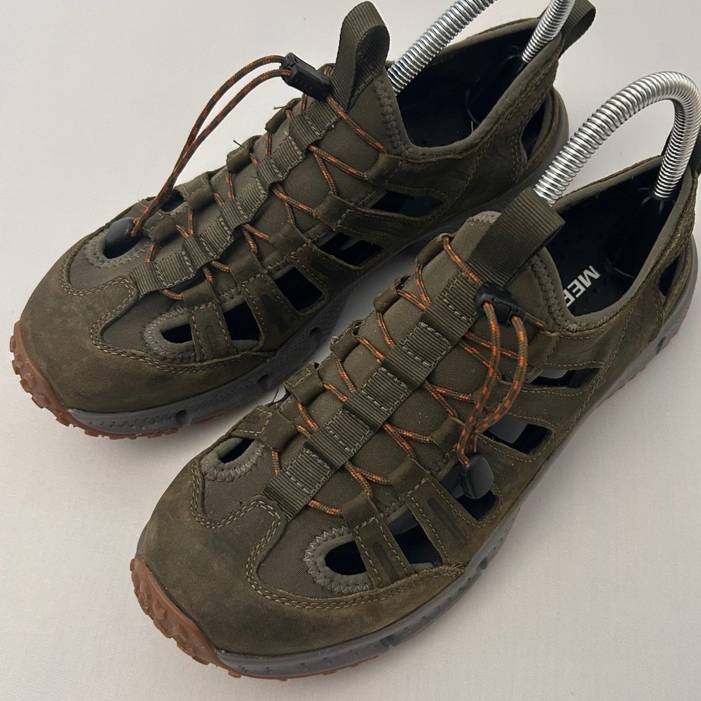 Merrell‎ Sandals Mens 7 Olive Green Water Quick Lace Outdoor Performance Hiking